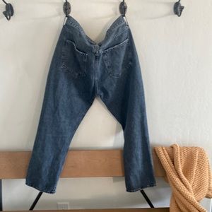 Agolde Riley High Rise, Straight Leg Crop Denim